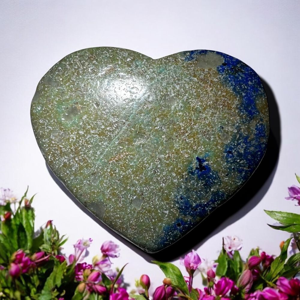 Azurite Heart‎ Carving Meditation Stone